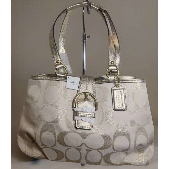 NWT Coach F20583 Soho Signature Metallic Carryall B4 Gold Tote Y2K Style - Picture 2 of 16